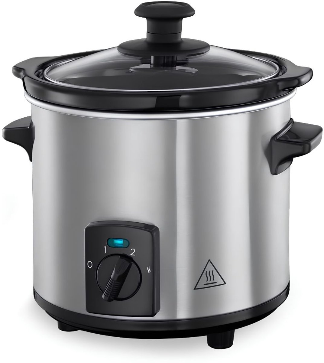 NIVA® Slowcooker - UltraCompact Elektrische Slowcooker – Compacte Slow Cooker voor Eenvoudig Koken - Zilver - 12cm x 16cm x 2cm