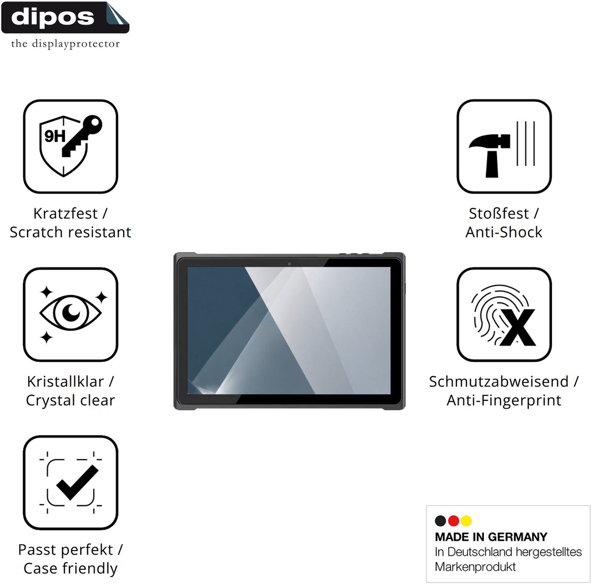 dipos – 2x Pantserfolie geschikt voor Emdoor EM-T19 | 9H Screenprotector
