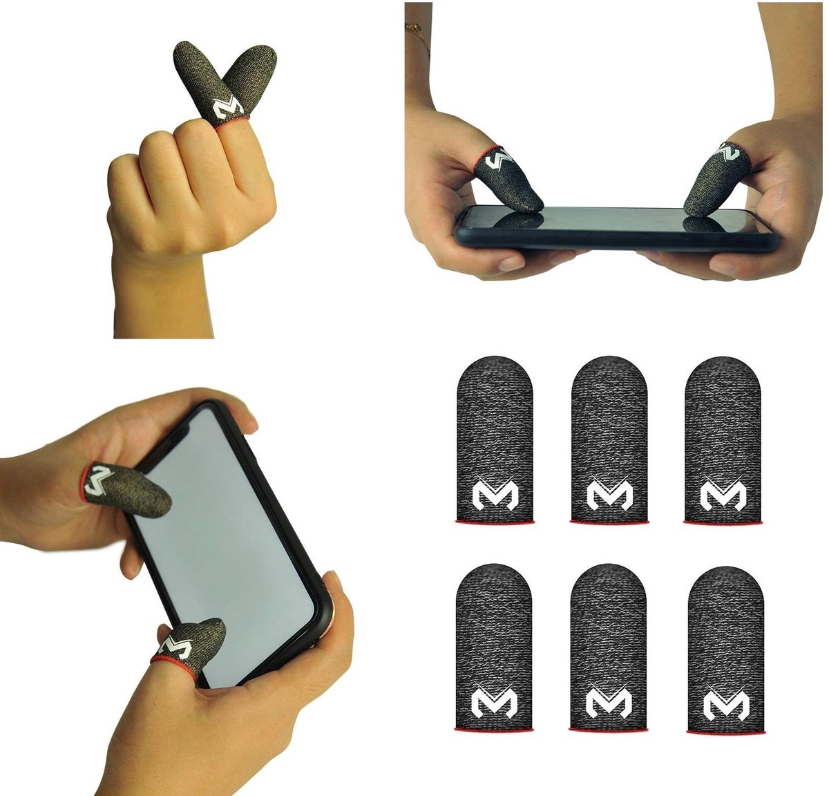 Solidchoice - 6 Stuks Gaming Vingersokken voor Mobiele Spellen