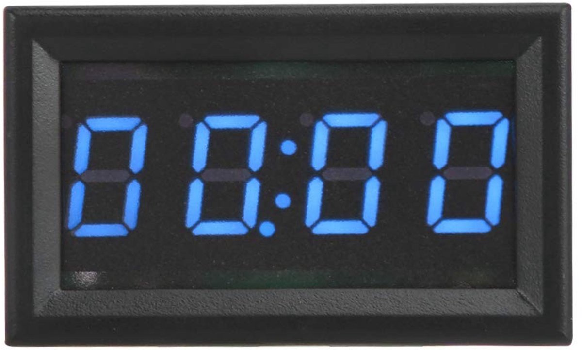 Solidchoice - Digitale Auto Klok - Multifunctionele LED Horloge voor Auto en Vrachtwagen (Blauw)