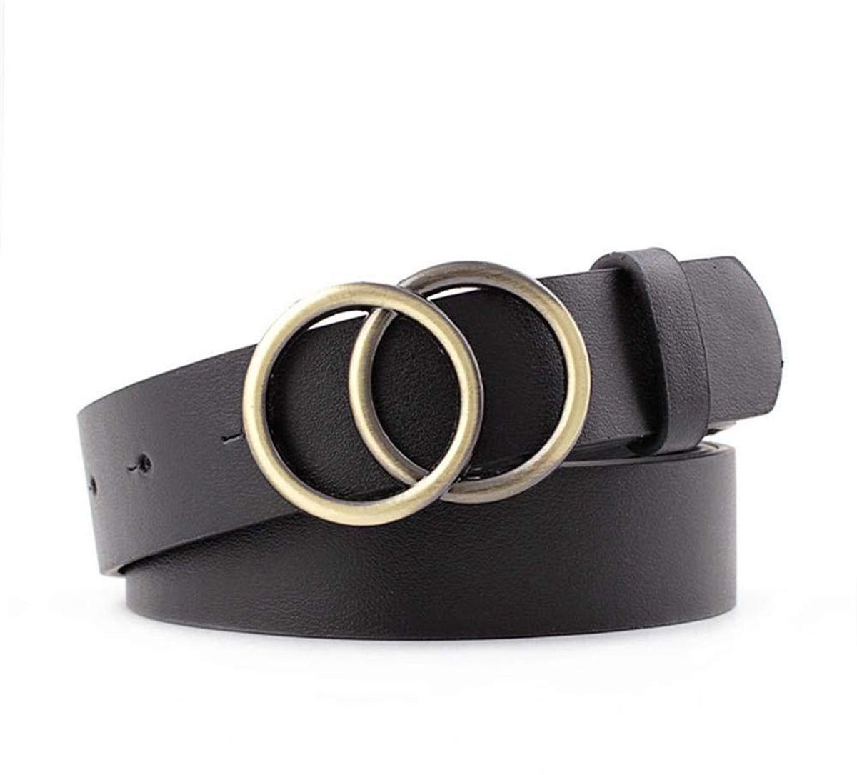Solidchoice - Dames Leren Riem met Ronde Gesp, Stijlvol en Casual