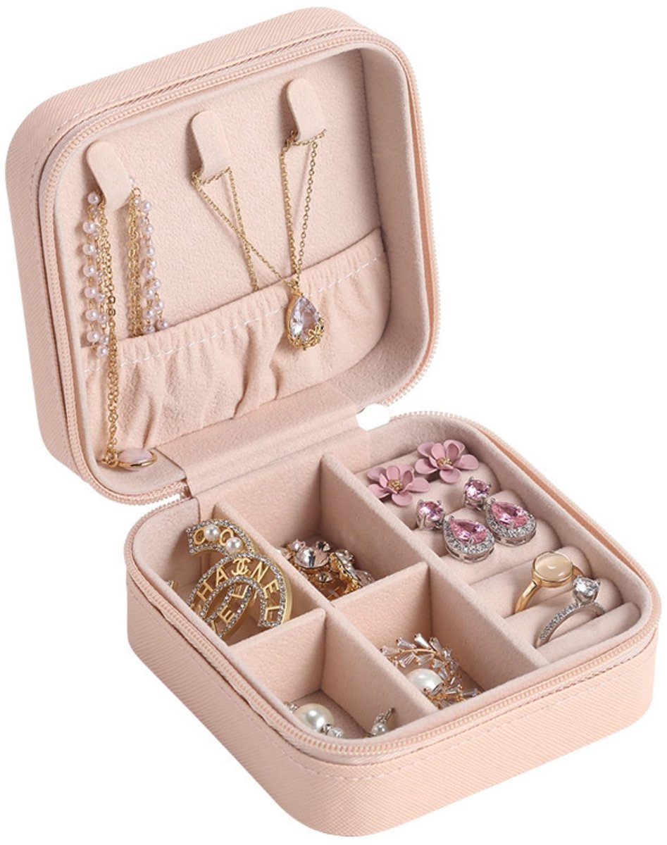 Solidchoice - Mini Draagbare Sieraden Doos, Roze