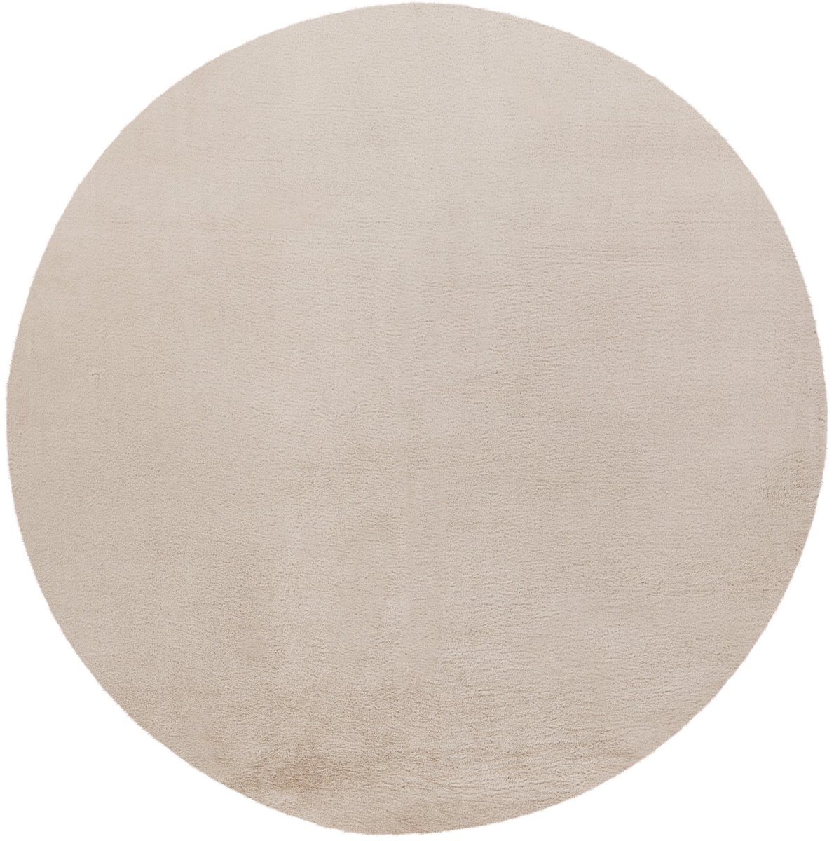 Padiro rond laagpolig vloerkleed Ø 120 cm - crème - modern effen design - met een zachte uitstraling - geschikt voor vloerverwarming - van polyester