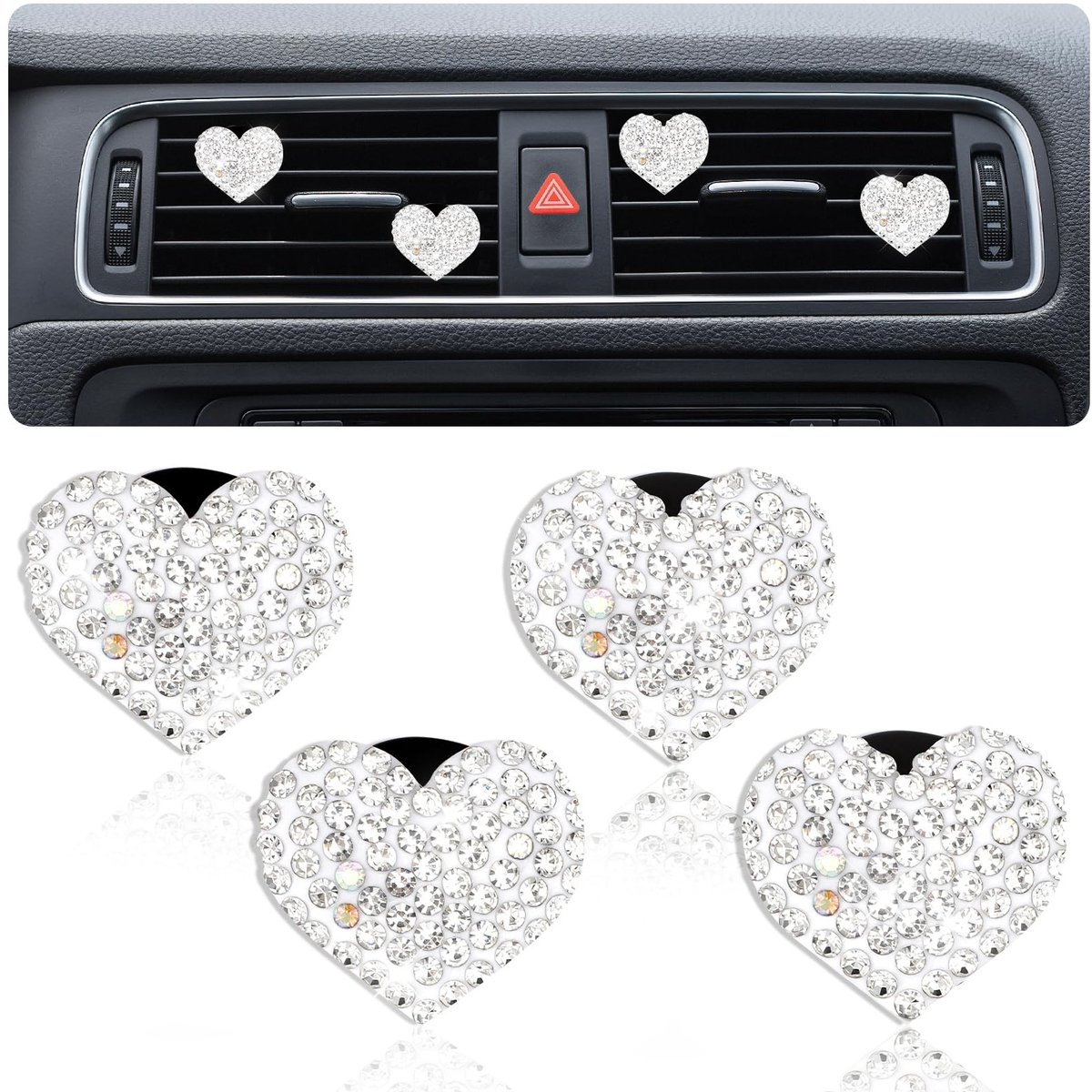 Solidchoice - Set van 4 Hartvormige Luchtventilatie Clips voor Auto