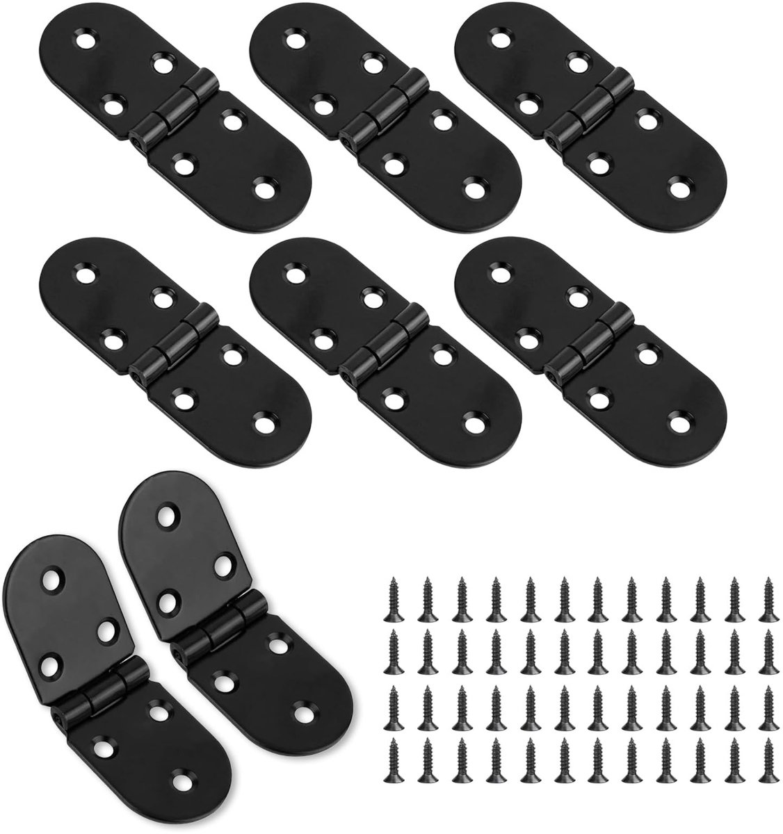 Solidchoice - 8 Stuks Zwarte 180 Graden Meubelscharnieren