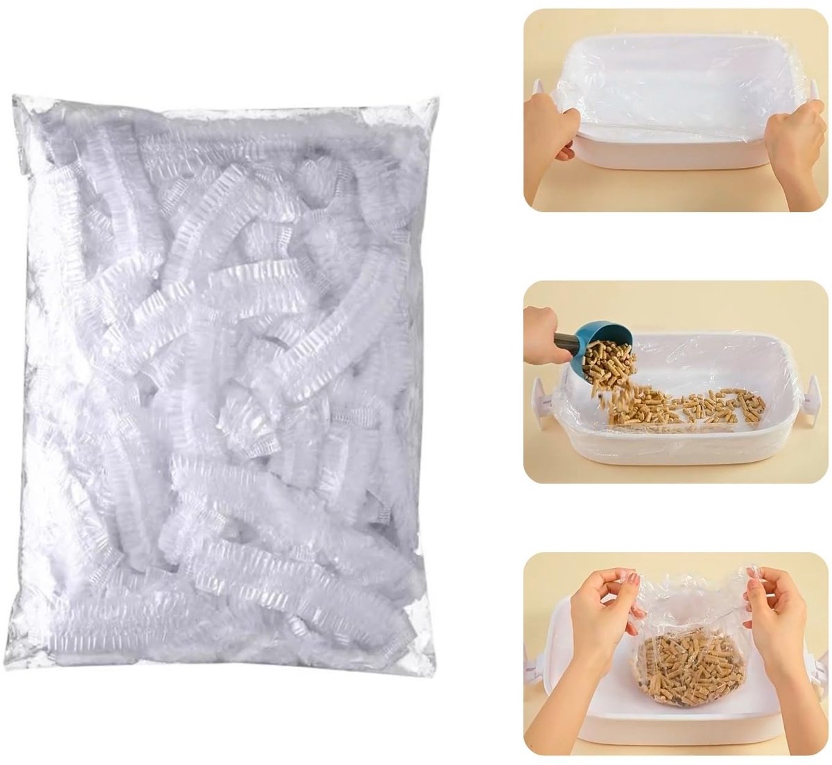 Solidchoice - Wegwerpbare strooiselbak-liners voor kleine dieren - 50 stuks