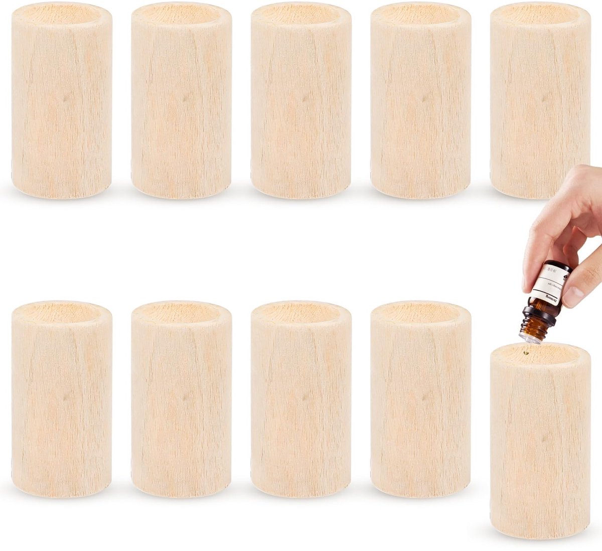 Solidchoice - Set van 10 Houten Diffusers voor Etherische Oliën