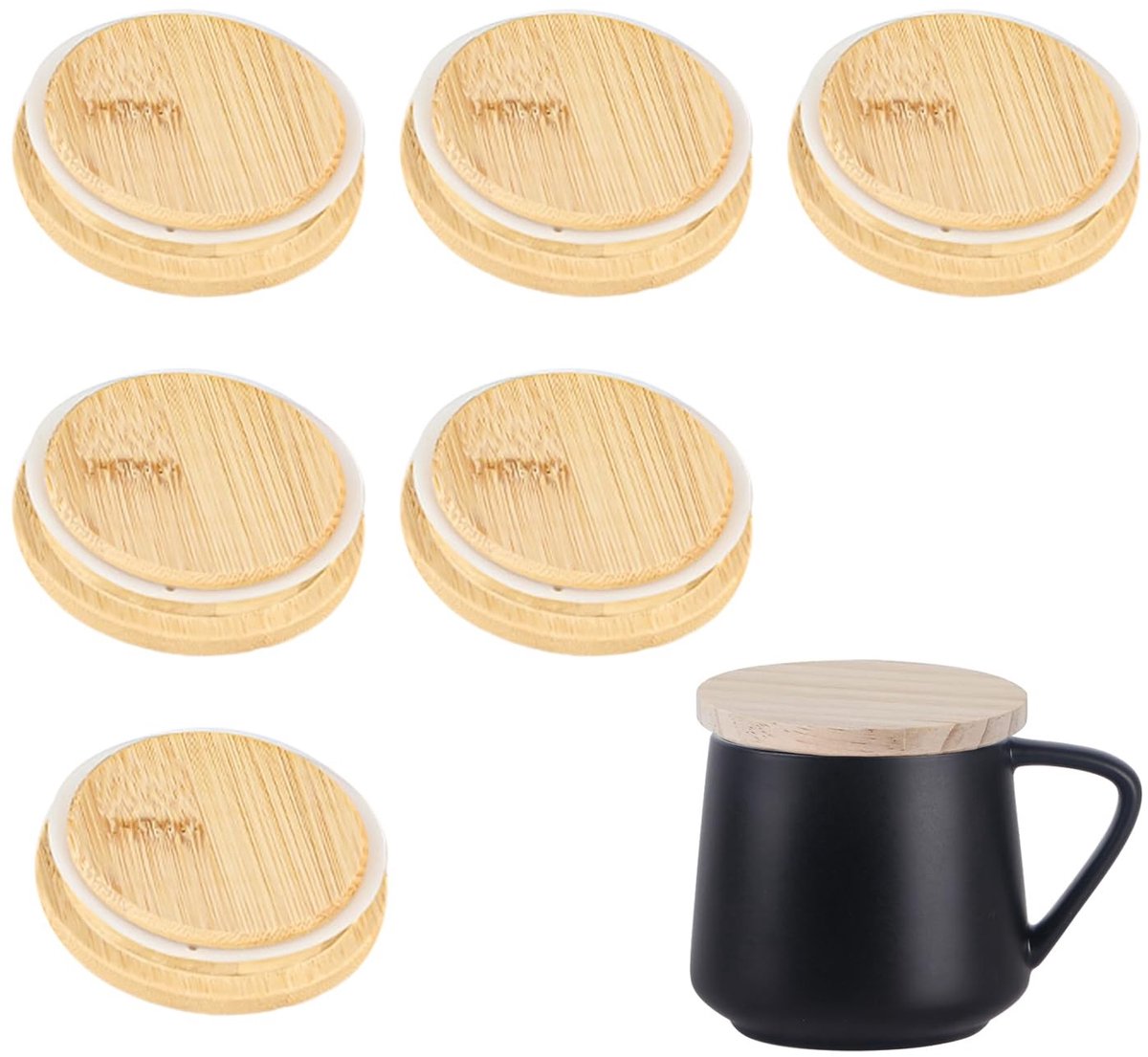 Solidchoice - Set van 6 Glazen Deksel voor Voedselbewaring