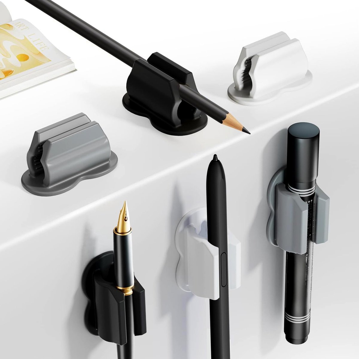 Solidchoice - 6 Stuks Zelfklevende Penhouders voor Bureau en Wand