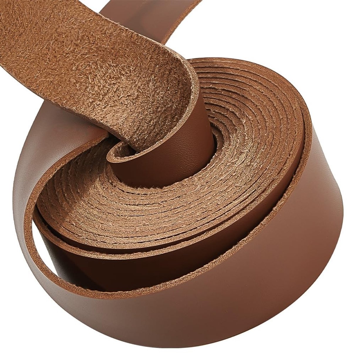 Solidchoice - 2m Platte Leren Riem - 25 mm Breed voor Gereedschap en Doe-Het-Zelf Projecten - Camel