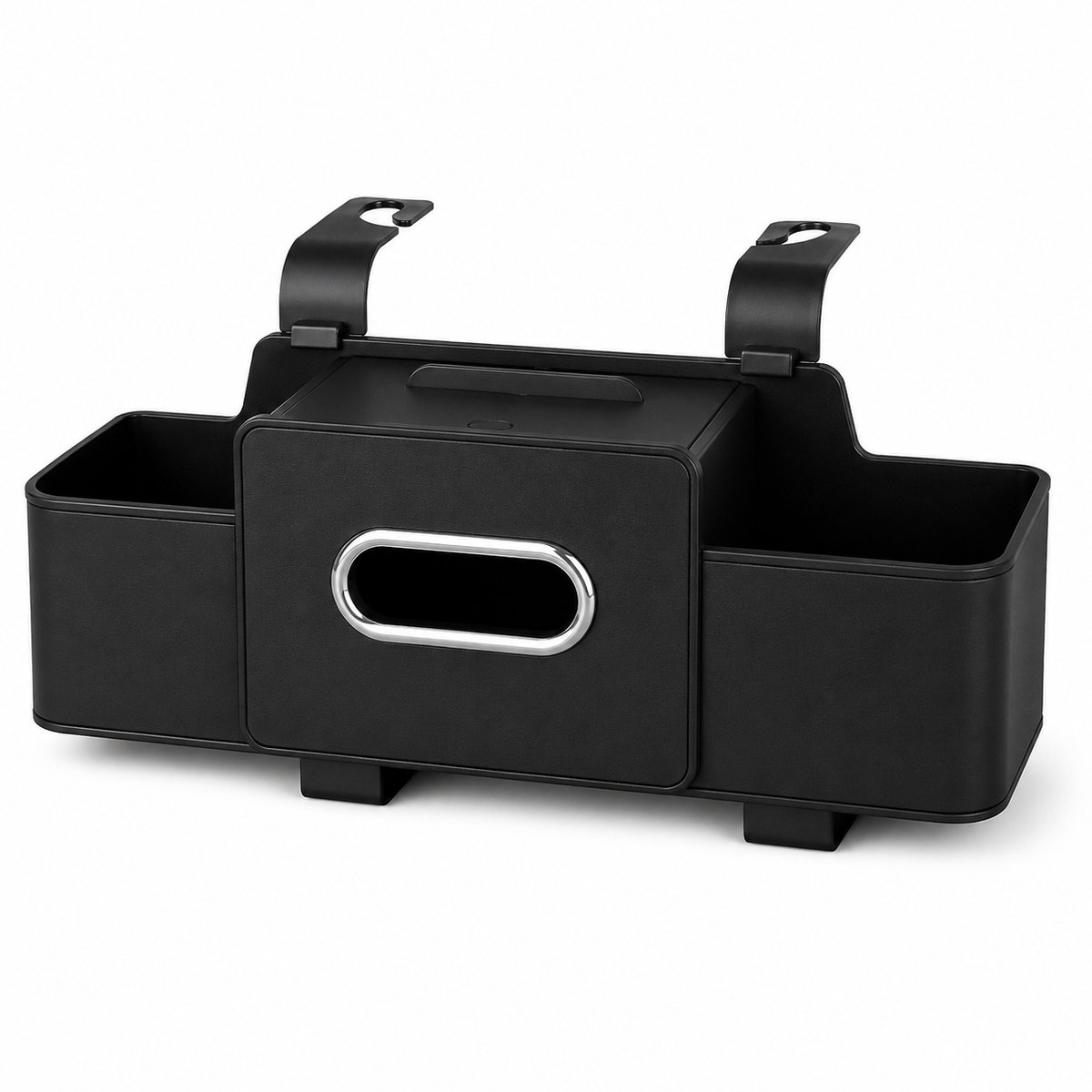 Joiride – Autostoel Organizer & Achterbank Opberger – Luxe Rugleuning Organizer met Bekerhouder, Telefoonhouder, Tissuehouder & Ophanghaken – Zwart – DRIVKIT
