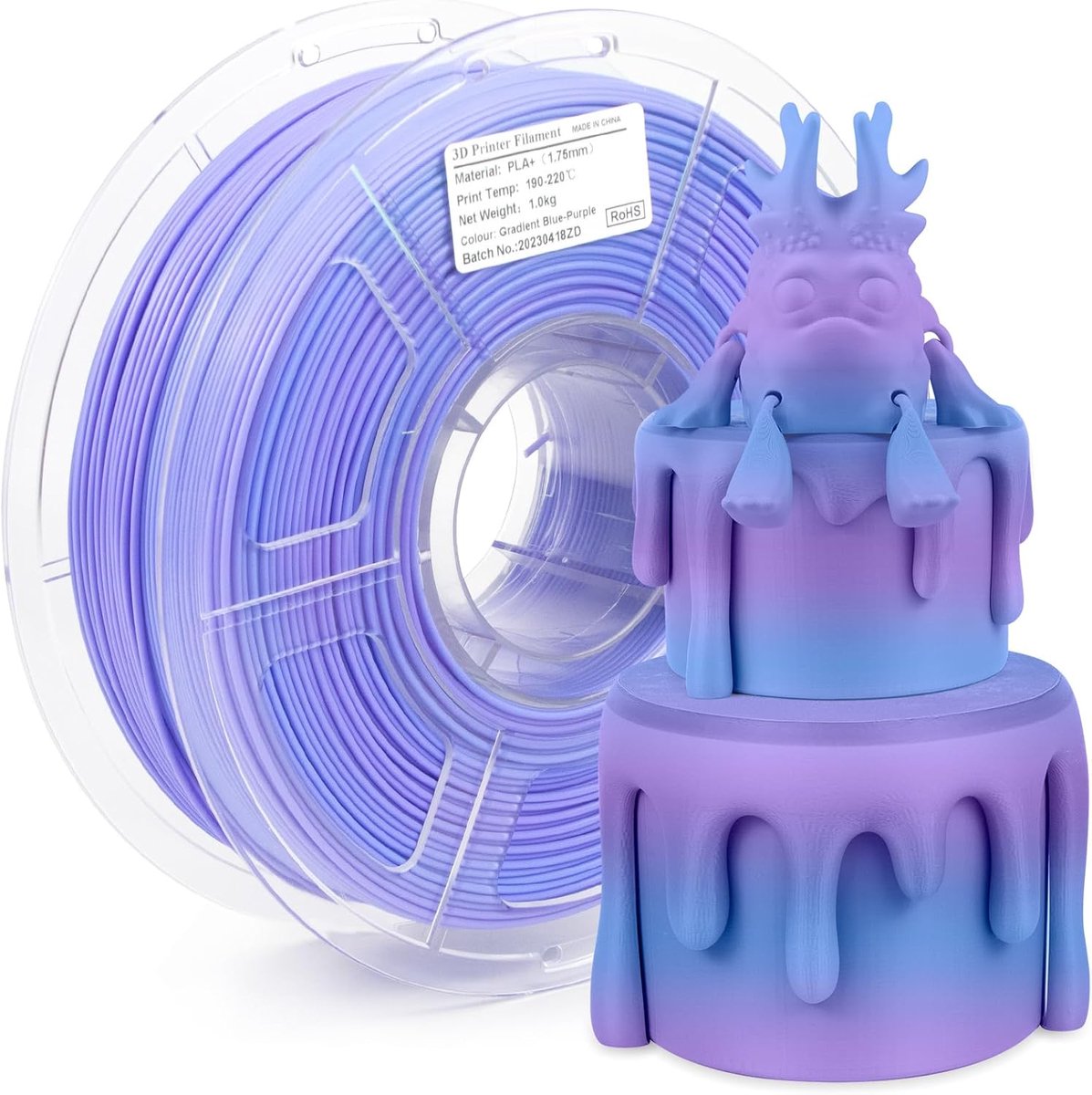 iSANMATE Mat PLA-filament 1 - 75 mm - mat regenboog-PLA-filament 1 kg - spoel - maatnauwkeurigheid +- 0 - 03 mm - compatibel met de meeste 3D-FDM-printers