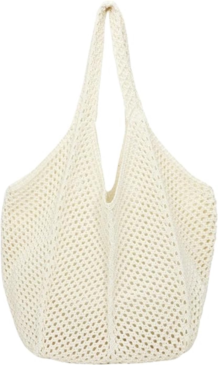 Gehaakte strandtas met gaasmotief, gebreide schoudertas, gehaakte zomertas, strandtas voor dames, grote schoudertas, ideaal voor vakanties, reizen, het strand en de zomer