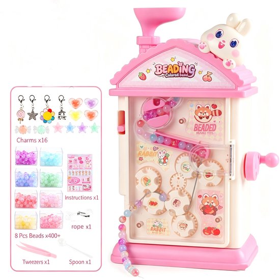 Automatische kralenmachine - Educatief doe-het-zelf speelgoed voor kinderen - Set voor het maken van kralensieraden - Vriendschapsarmbandje als verjaardagscadeau - Geschikt voor meisjes van 6-12 jaar — afbeelding 2