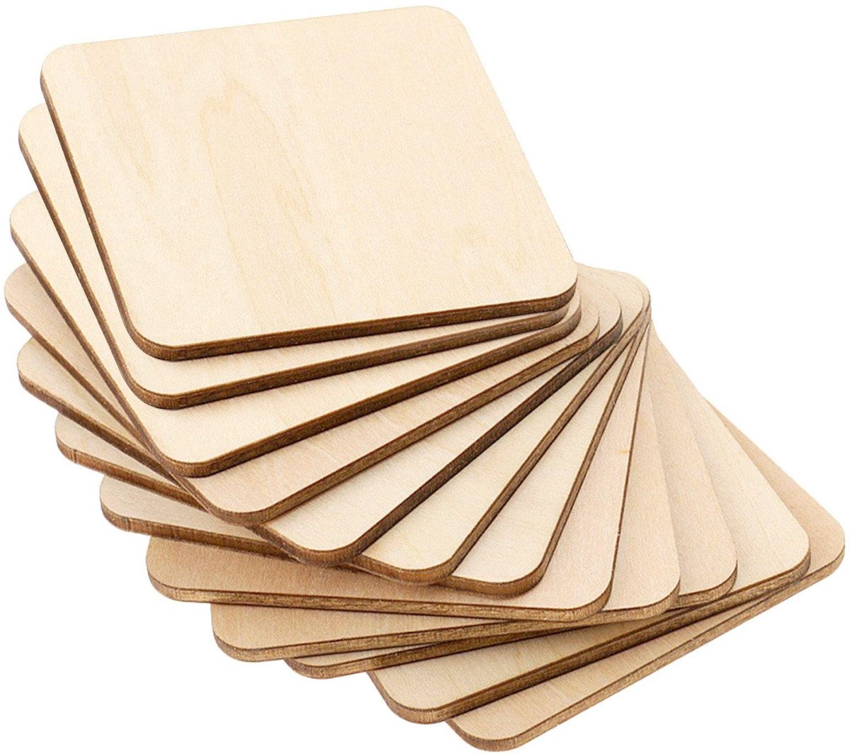 Solidchoice - 12 Stuks Vierkante Houten Planken voor Ambachten