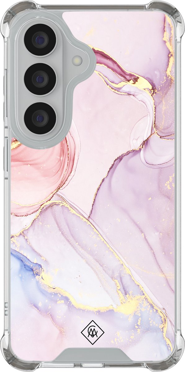 Casimoda® hoesje - Geschikt voor Samsung Galaxy S26 Plus - Marmer roze paars - Shockproof case - Extra sterk - TPU/polycarbonaat - Paars, Transparant