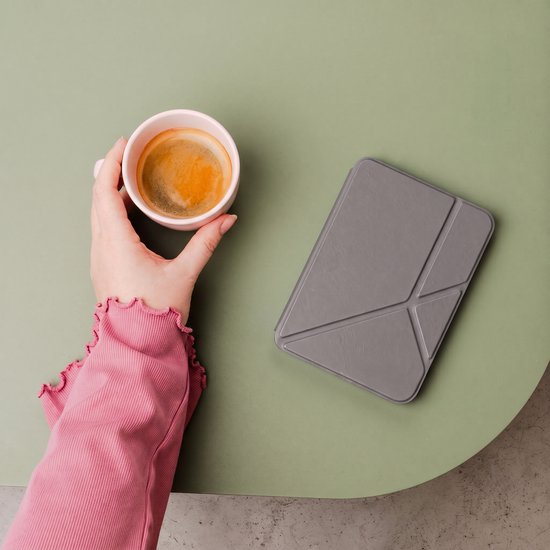 imoshion Ereader Cover / Hoesje Geschikt voor Kobo Clara BW / Kobo Clara Colour - imoshion Origami Bookcase e-reader - Grijs van iMoshion — afbeelding 3