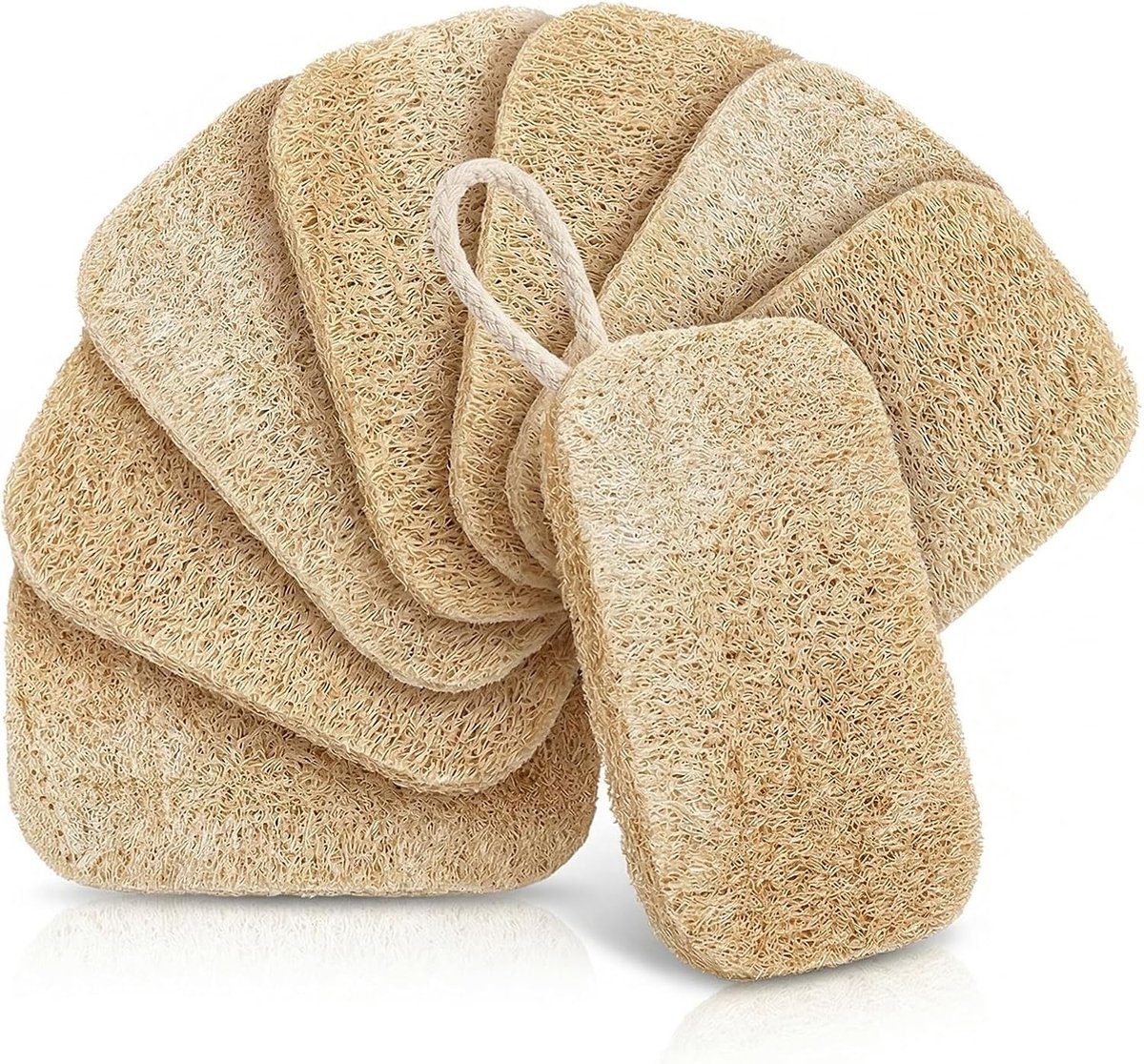 8 stuks biologisch afbreekbare natuurlijke luffa-spons, natuurlijke luffa-spons, luffa-spons voor servies - ShopVlot