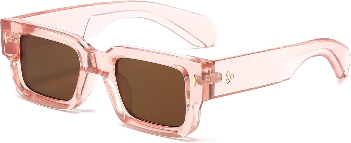 Retro Thick Rectangular Sunglasses for Women and Men, Vintage Square Chunky Glasses - ShopVlot