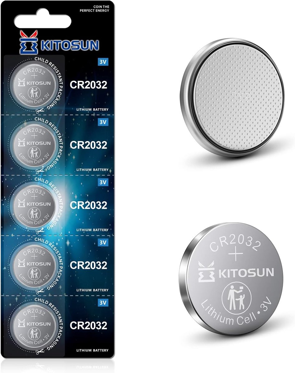 Kitosun CR2032 Batterijen 3V lithium Knoopcel - 3 volt CR 2032 Knoopcellen Munt Knop Batterijen voor Auto - ShopVlot