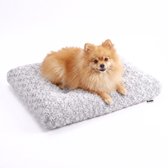 Pebble Hondenkussen 59x46 cm Grijs - Maat S - Benchkussen en Hondenmat - Wasbaar - Zachte Pluche - Dierenbed - Hondenbed - Hondenmand - Voor Kleine Honden