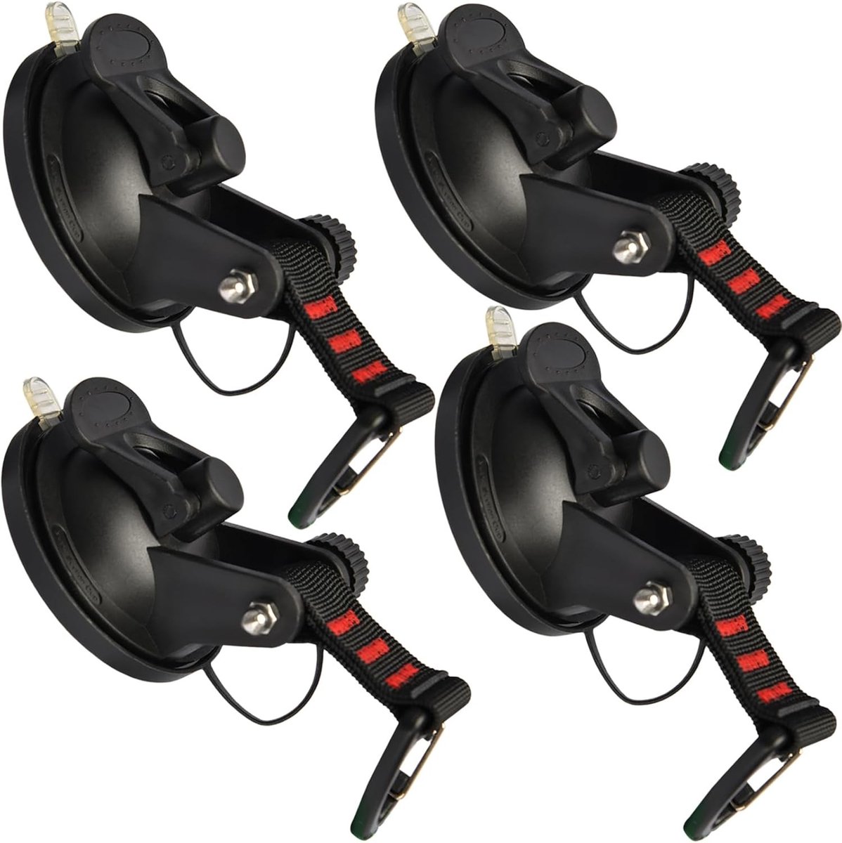 Zuignaphaak - Set van 4 Stuks - Extra Sterke Zuignap met Bevestigingshaken - Voor Auto, Camping en Huishouden