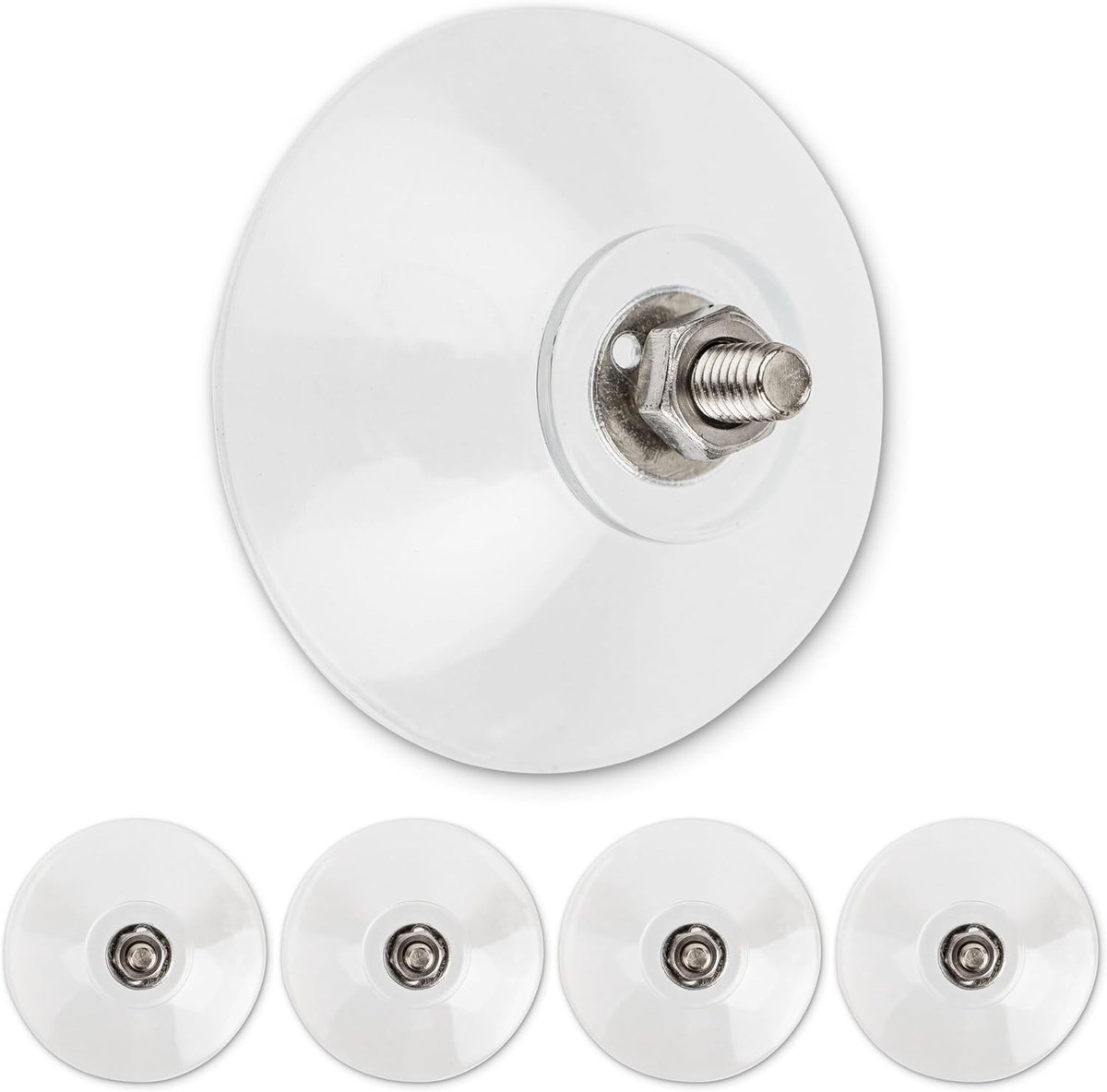 Zuignaphaken - Transparant - Ø 40 mm - Met M4 Draad en Moer - Voor Badkamer en Keuken