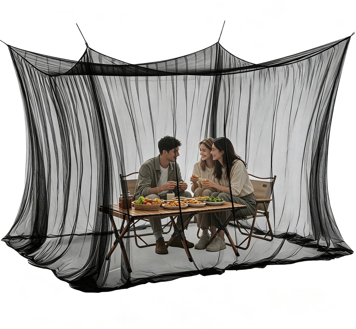 Solidchoice - XXL Mosquito Net 300 x 300 x 250 cm - Effectieve Insectbescherming voor Buiten