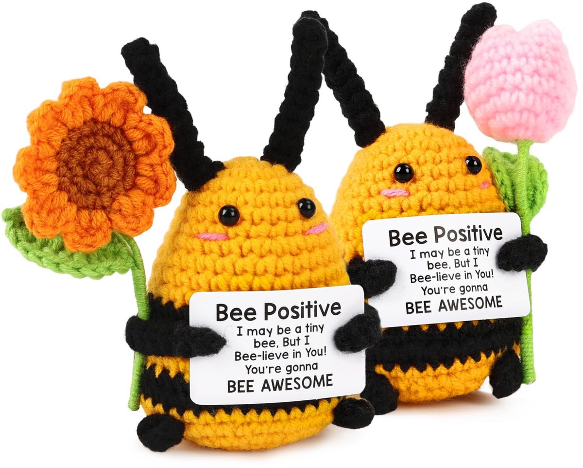 Solidchoice - Mini Gehaakte Bijenpop met Kaart - Leuk Cadeau voor Vrouwen en Mannen