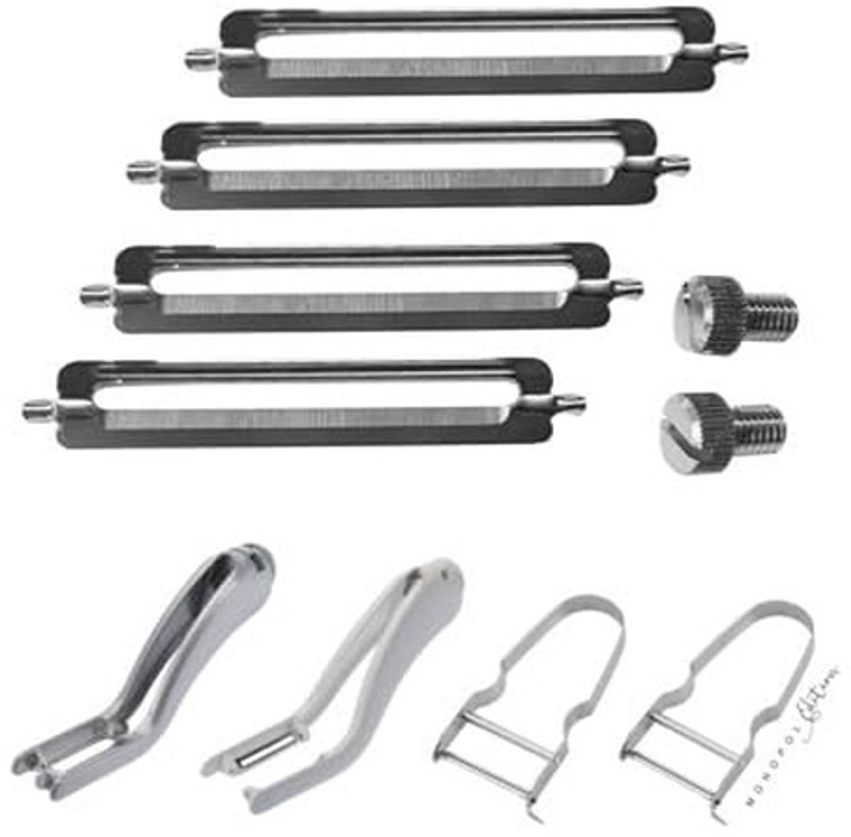 Solidchoice - Set van 4 Reservemesjes met Schroeven voor Dunschillers