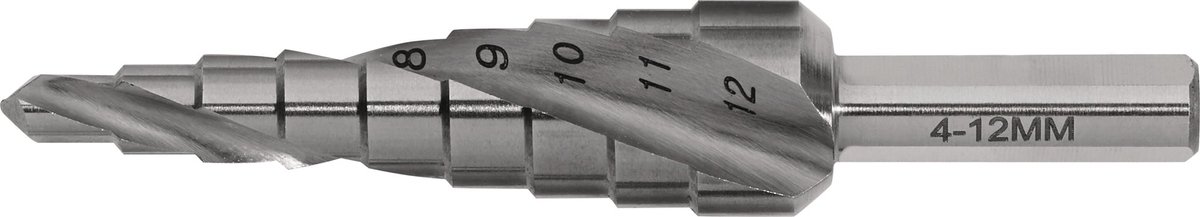 Stappenboor Boorbereik.4-12mm HSS Spiraalgroef Z.2 Stappen 9 TECWERK