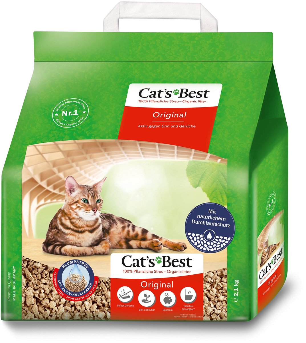 Solidchoice - Plantaardige Kattenbakvulling met Maximaal Absorptievermogen, 2,1 kg