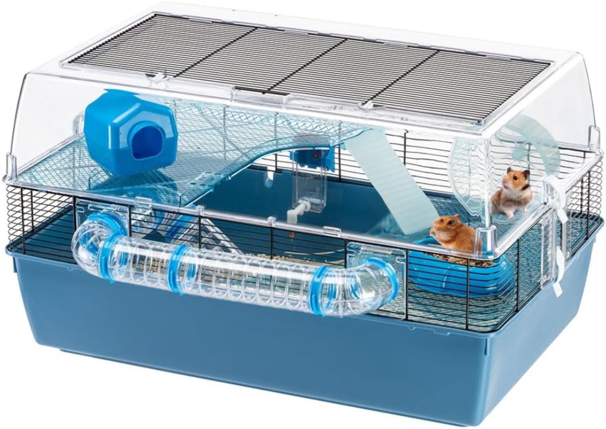 Lìon® Hamsterkooi - Knaagdierenkooi - Hamster Kooien - Blauw - 72cm x 46cm x 41cm