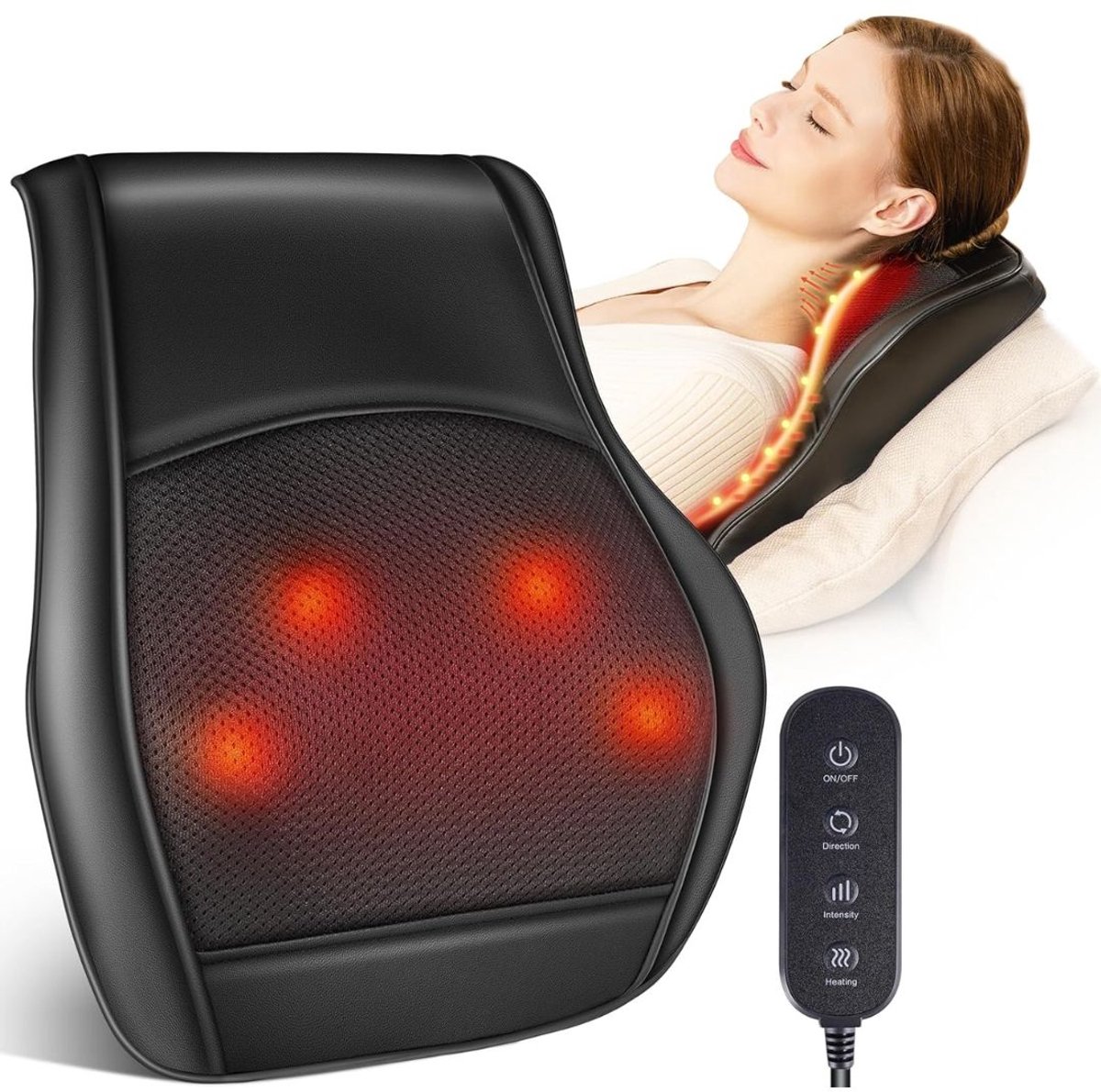 SP® Massage Kussen - Massagekussen - Massage Apparaat - Zwart - 35cm x 12cm x 37cm