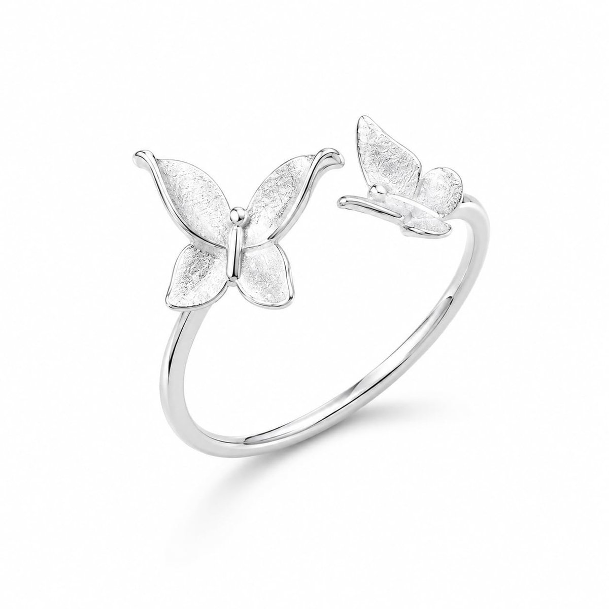 Solidchoice - Delicate Dubbele Vlinder Ring voor Dames van Zinklegering