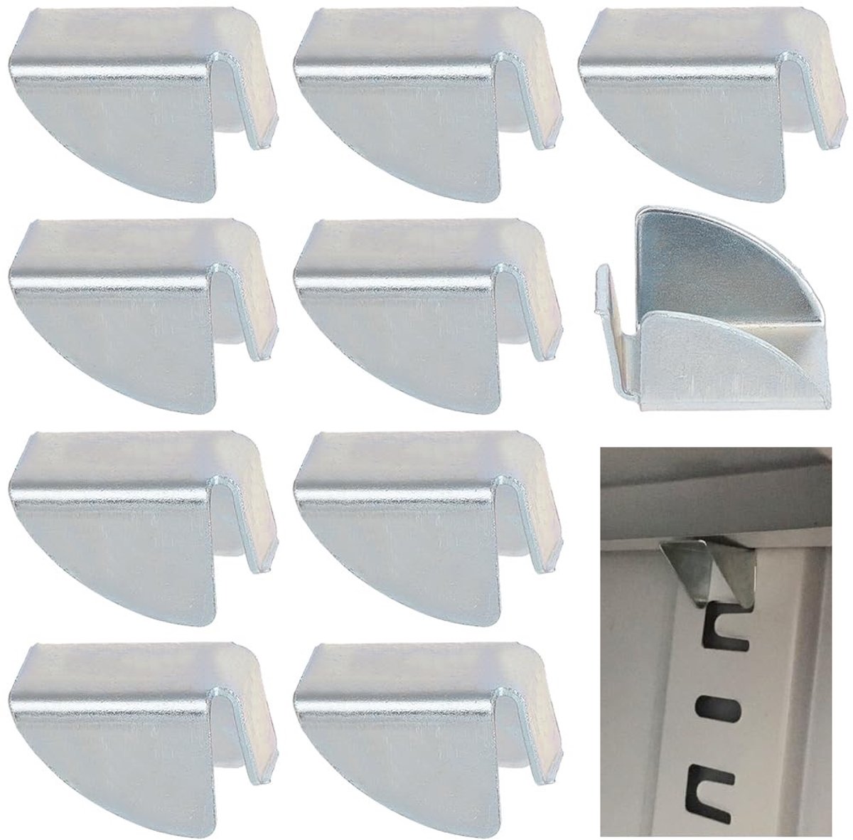 Solidchoice - 22 Stuks Metalen Plank Clips Zilver Heavy Duty Ijzer Verstelbare Ondersteuning