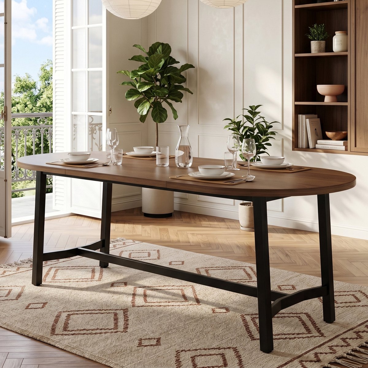 VVBV Eettafel 180x80x75 cm - Walnoot, MDF
