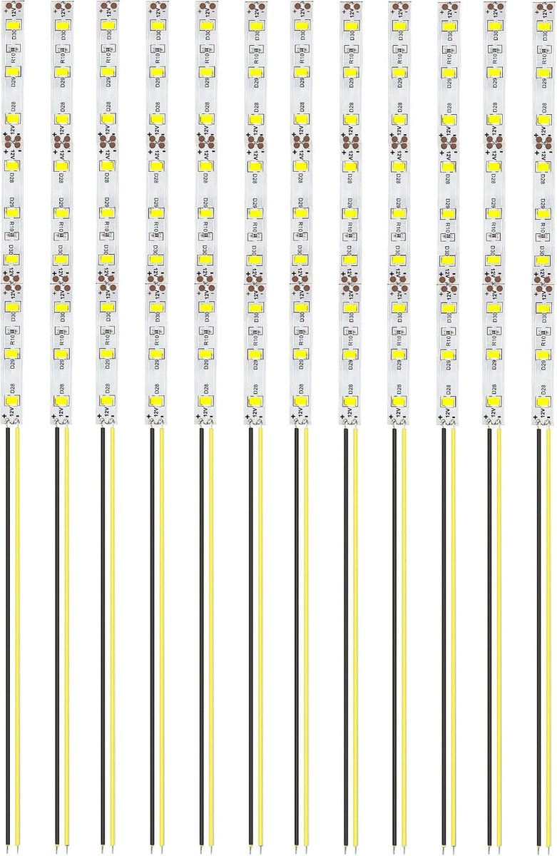 HUAZIZ Pack of 12 150 mm Front Wire Strips, 2835 SMD LED, 12-18 V LED Strips, Model Building LED Lights, Yellow - ShopVlot