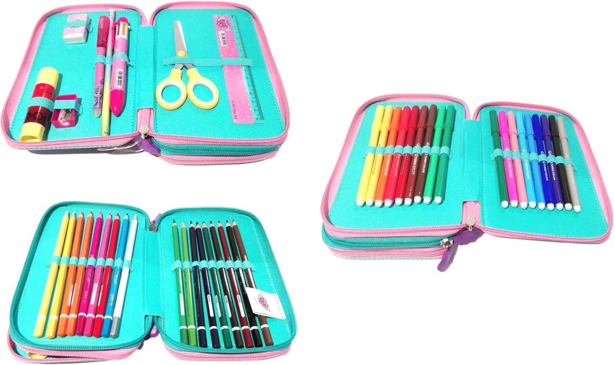 PRESTIGE & DELUXE Cry Babies Backpack for Primary School Round Baby Egg Pink with Gadget + Pencil Case 3 Floors + - ShopVlot