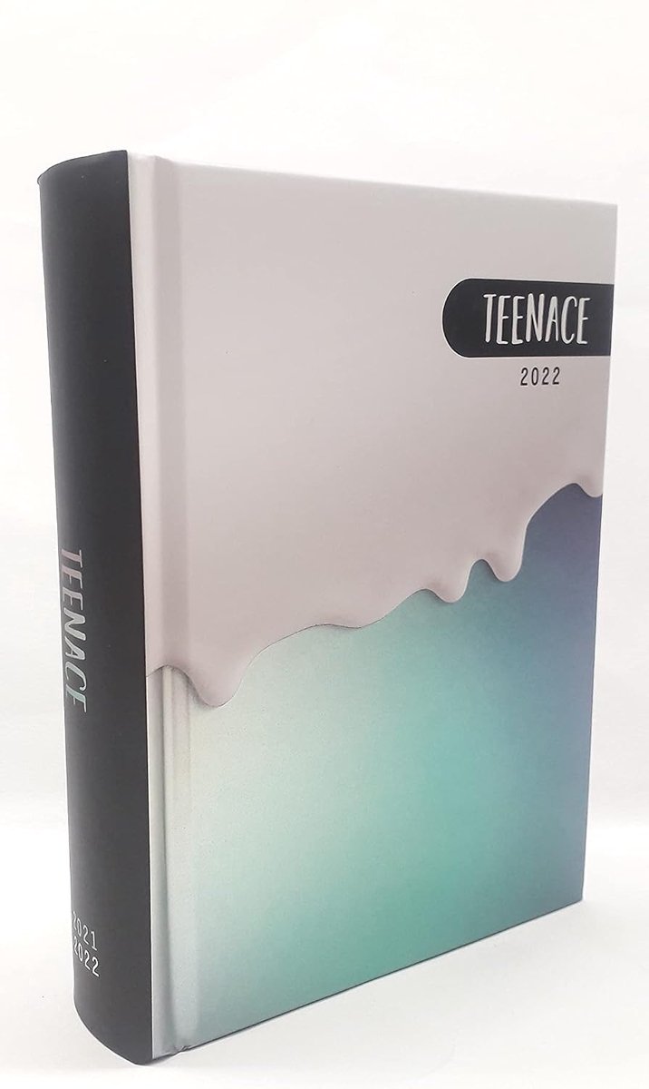 Dagboek 2021/2022, mini-formaat 11 x 16 cm, 12 maanden, kleur wit en blauw - ShopVlot