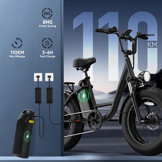 E20PRO 20"x4 elektrische fiets met uitneembare 48V 15,6Ah-accu — afbeelding 4