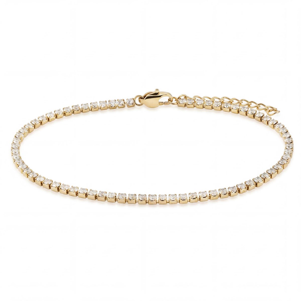Dazzle | 2 mm 14K vergulde tennisarmband met zirkonia