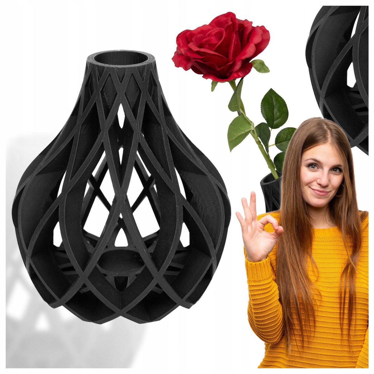 Markloze vaas voor droogbloemen - Klassiek ontwerp, 20 cm