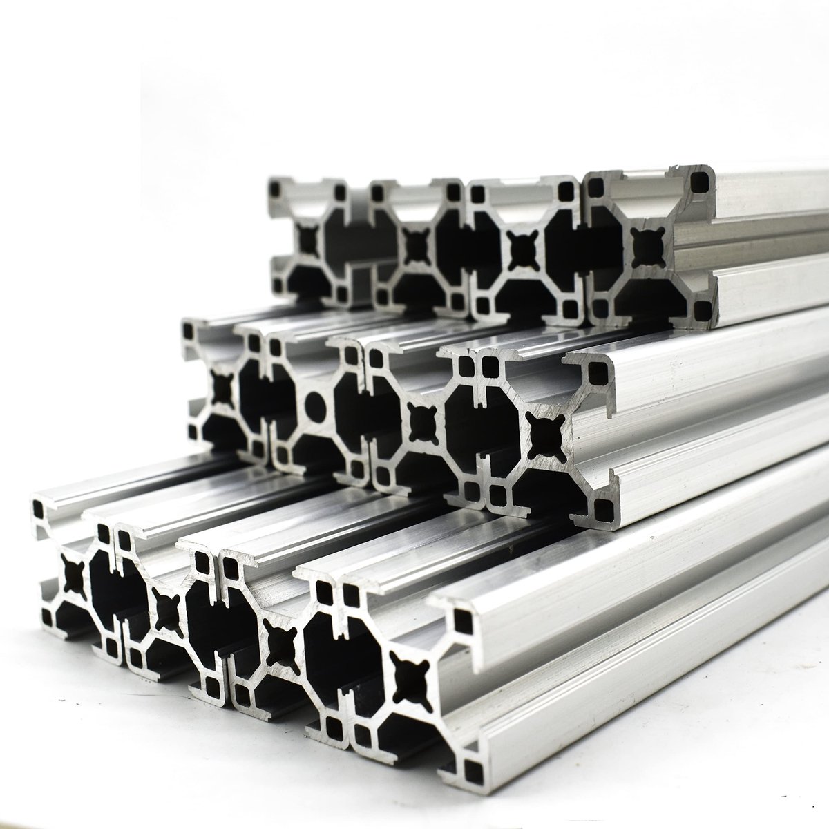 Solidchoice - Set van 12 Aluminium Profielen met Groef voor Constructie