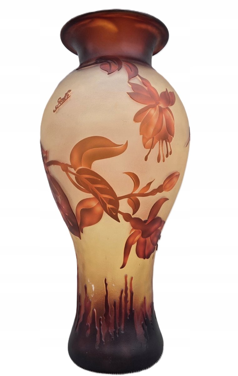 Unieke Glas Vaas Decoratief - Amber, Bruin, Rood
