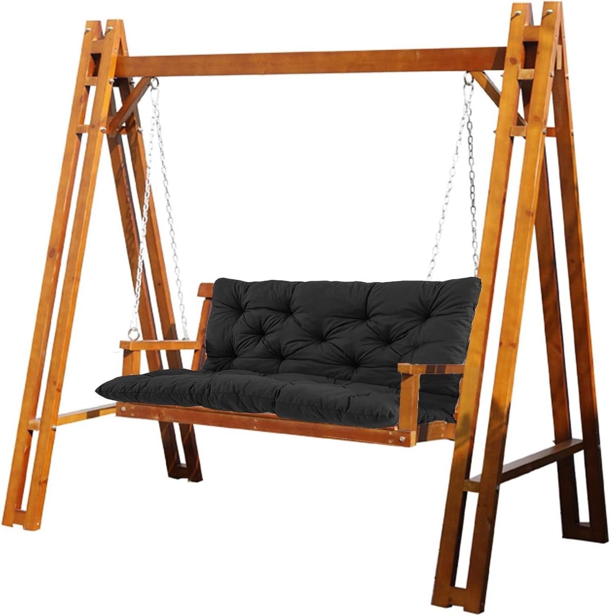 Tuinkussen - Bankkussen - Buiten Zitten - Waterdicht Polyester - 150x50cm - Zwart