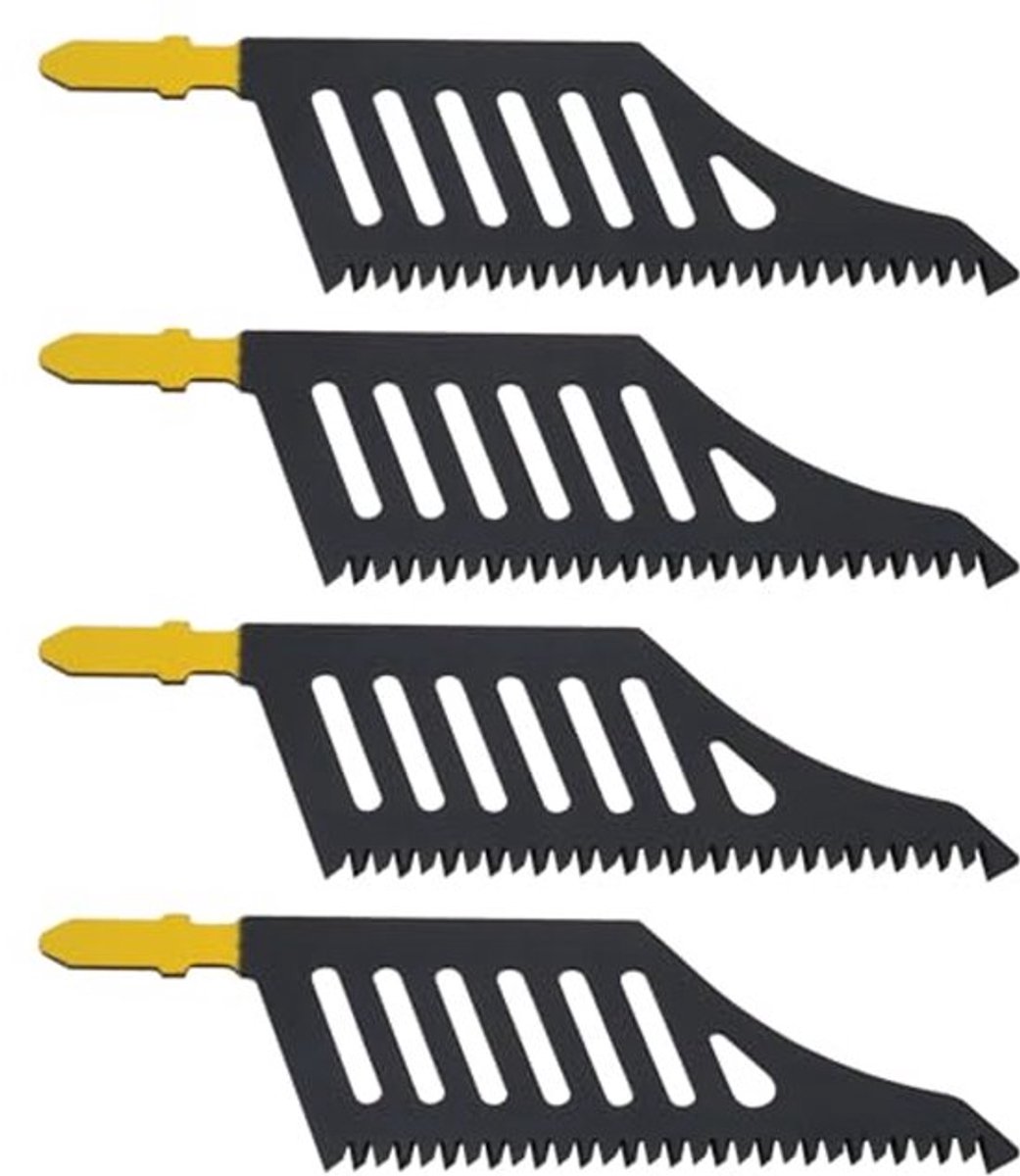 4 stuks vlaksnijdende decoupeerzaagbladen met T-schacht, 112 mm x 32 mm x 1,2 mm, compatibel met en, 11 TPI