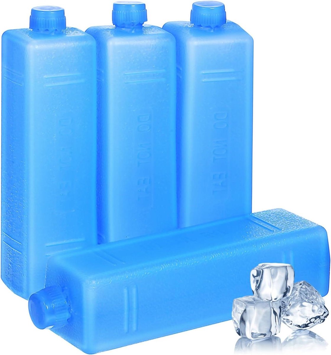 Koelelementen Set - IJsblokken Herbruikbaar - Eten Vers Houden - Activeren Met Water - 4 Stuks - Blauw
