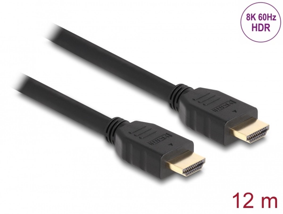 Image of Delock High Speed HDMI Cable 48 Gbps 8K 60 Hz black 12 m