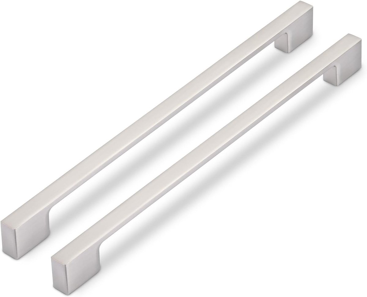 Set van 6 Geborsteld Satijn Nikkel Keuken Kastgrepen - 224mm Gatafstand - Deurgrepen voor Keuken en Meubelontwerp